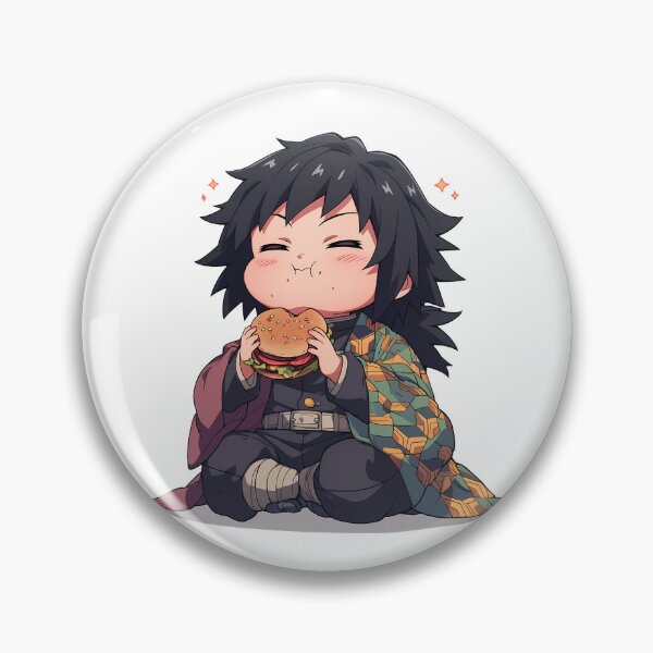 Item preview, Giyu Tomioka Demon Slayer Chibi Burger Calm Snack Moment designed and sold by earlobejerk.