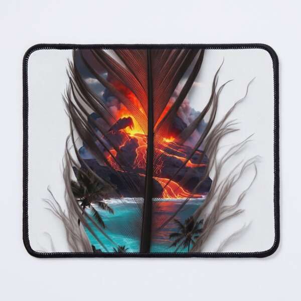 Item preview, Hawaii Volcano Feather Art | Lava & Tropical Beach Travel Illustration designed and sold by GalleryPeak.