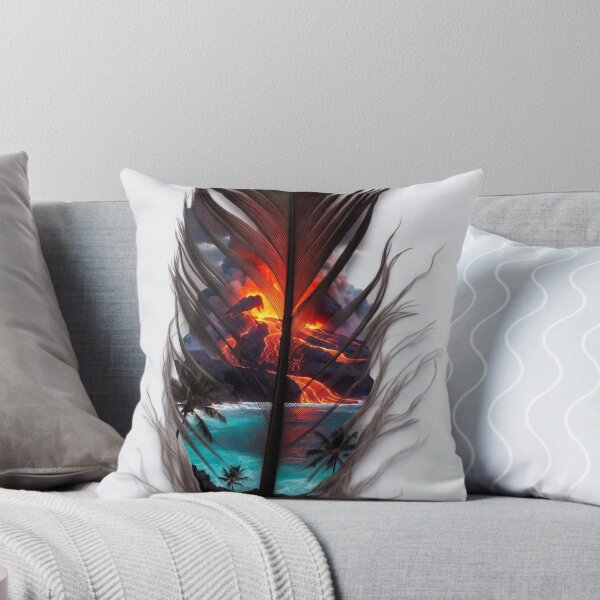 Item preview, Hawaii Volcano Feather Art | Lava & Tropical Beach Travel Illustration designed and sold by GalleryPeak.