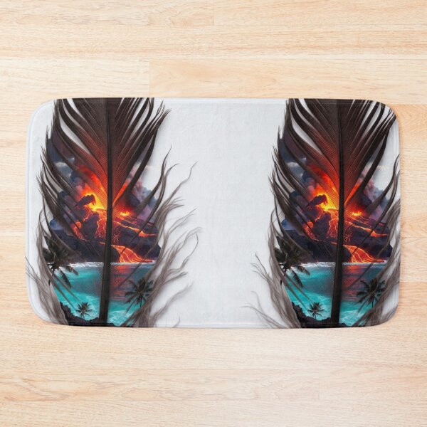 Item preview, Hawaii Volcano Feather Art | Lava & Tropical Beach Travel Illustration designed and sold by GalleryPeak.