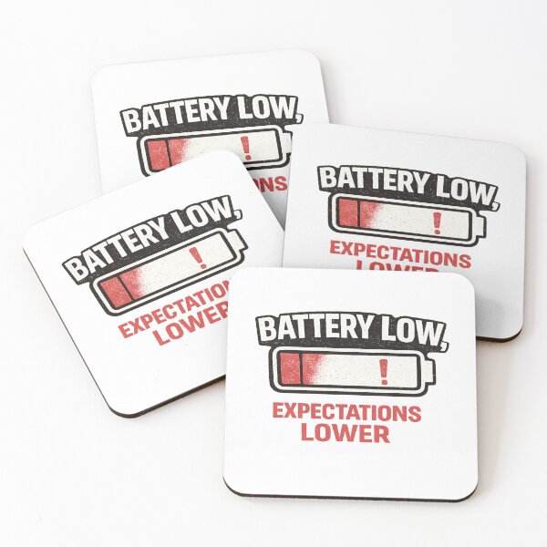 Item preview, Battery Low, Expectations Lower – Funny Low Energy T-Shirt Design designed and sold by rigelcreation.