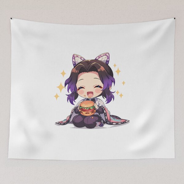 Item preview, Shinobu Kocho Demon Slayer Chibi Burger Sparkle Snack designed and sold by earlobejerk.