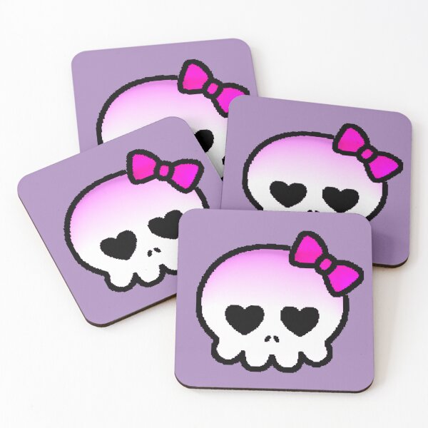 Item preview, Kawaii Pixel Skull Pink Bow Heart designed and sold by AstronautMerch.
