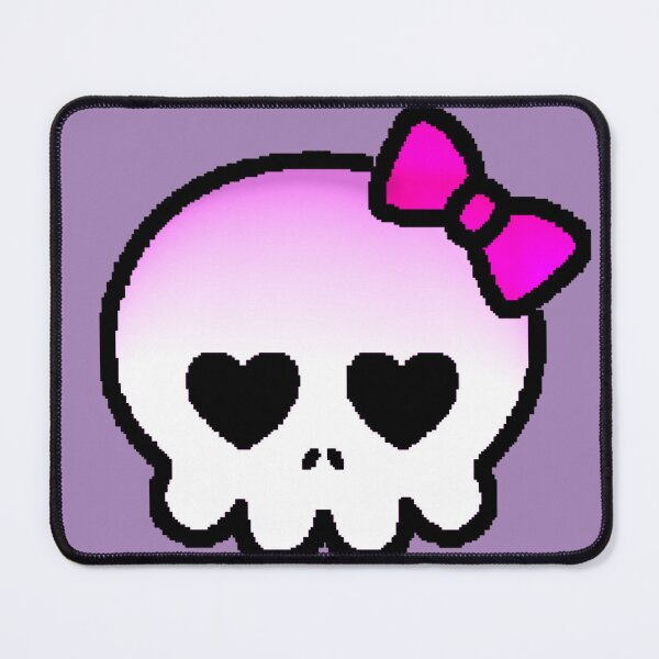 Item preview, Kawaii Pixel Skull Pink Bow Heart designed and sold by AstronautMerch.