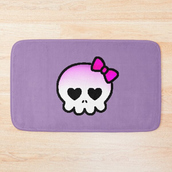 Item preview, Kawaii Pixel Skull Pink Bow Heart designed and sold by AstronautMerch.