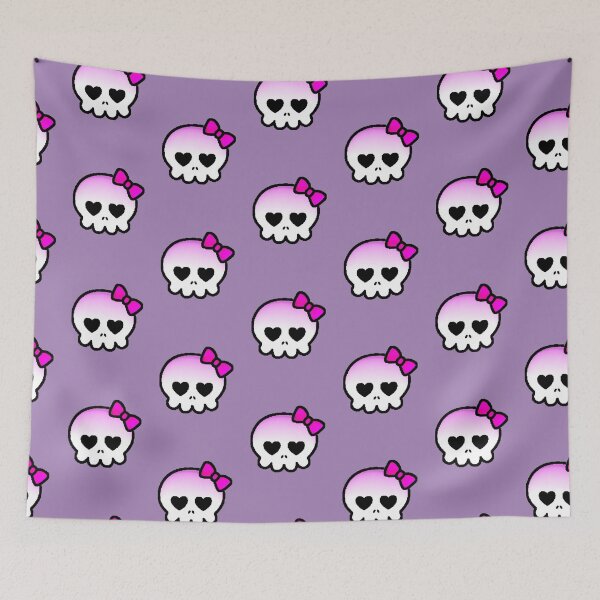 Item preview, Kawaii Pixel Skull Pink Bow Heart designed and sold by AstronautMerch.