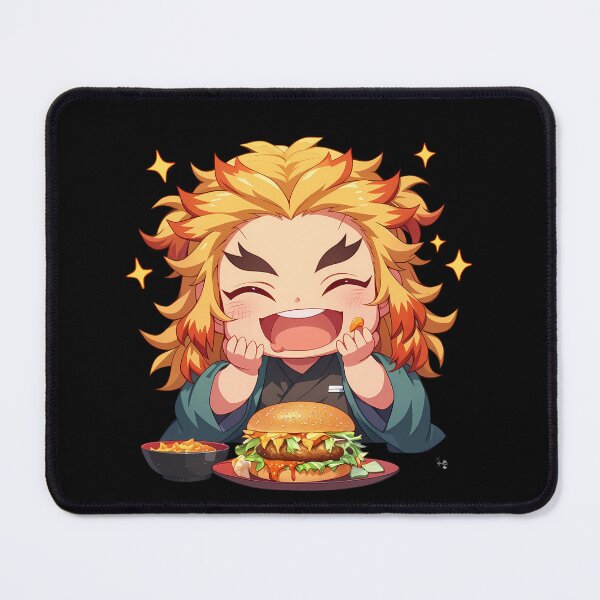 Item preview, Kyojuro Rengoku Demon Slayer Chibi Burger Flame Joy Feast designed and sold by earlobejerk.