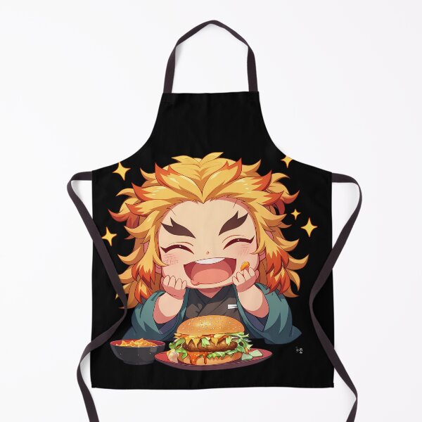 Item preview, Kyojuro Rengoku Demon Slayer Chibi Burger Flame Joy Feast designed and sold by earlobejerk.