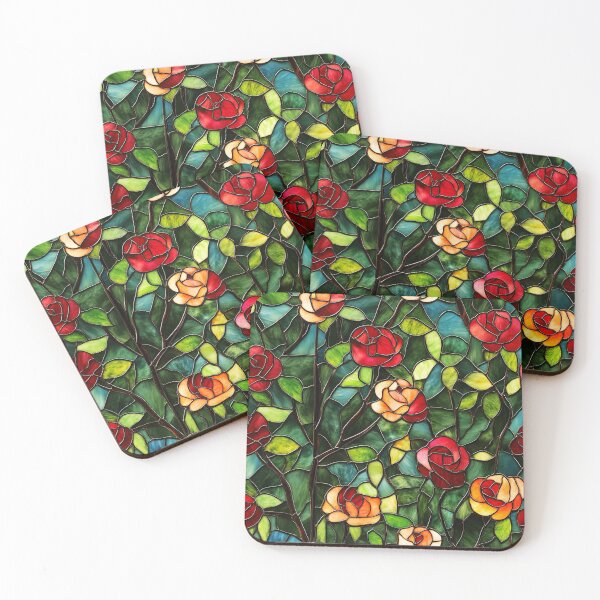 Item preview, Mosaic Rose Garden Stained Glass Photo Texture designed and sold by DigitaICraft.
