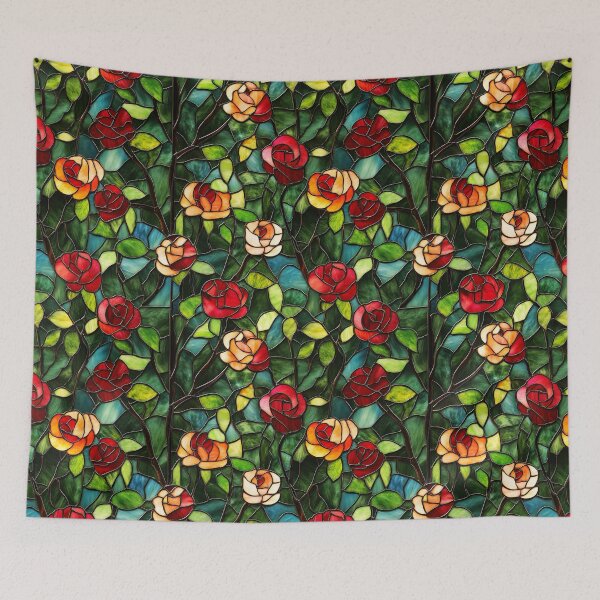 Item preview, Mosaic Rose Garden Stained Glass Photo Texture designed and sold by DigitaICraft.
