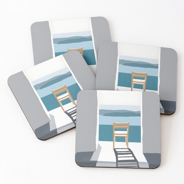 Item preview, Mediterranean Morning Solitude - Minimalist Aegean Sea Window View designed and sold by angelisart.