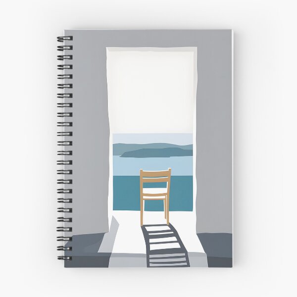 Item preview, Mediterranean Morning Solitude - Minimalist Aegean Sea Window View designed and sold by angelisart.