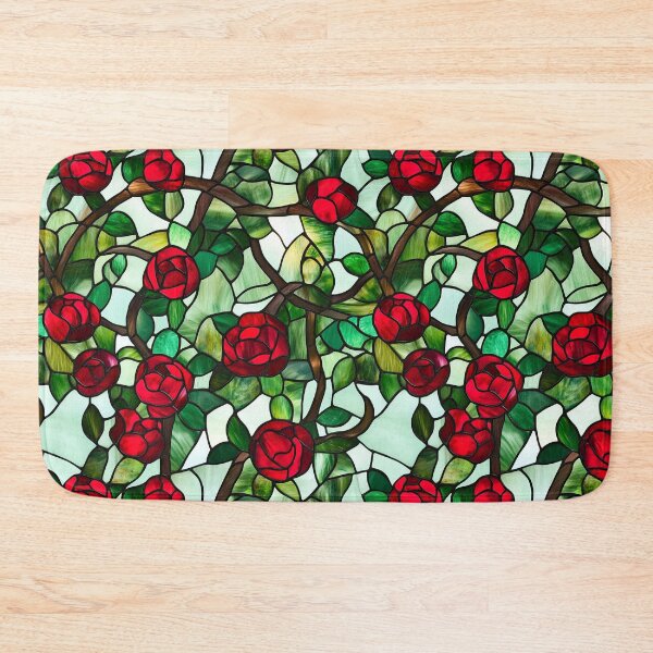 Item preview, Red Rose Dense Canopy Stained Glass Photo Texture designed and sold by DigitaICraft.