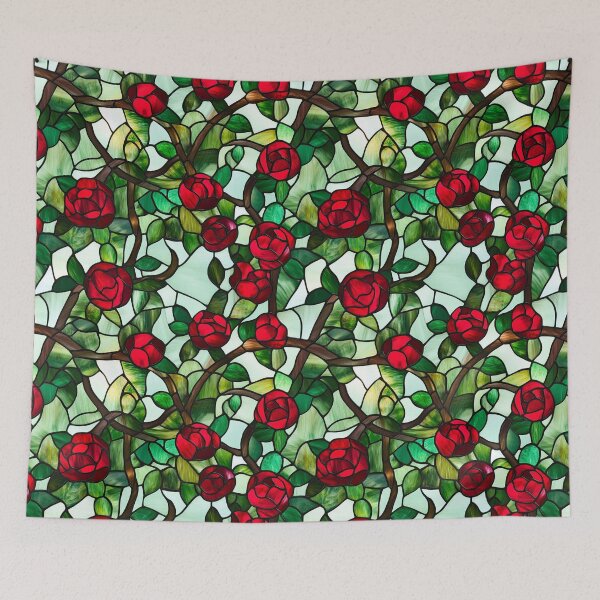 Item preview, Red Rose Dense Canopy Stained Glass Photo Texture designed and sold by DigitaICraft.