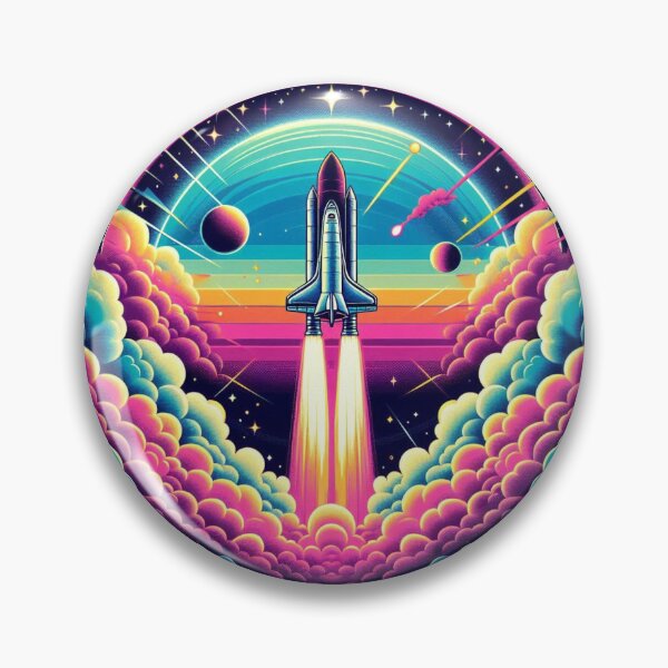 Item preview, Space Shuttle Launch – Retro Cosmic Adventure designed and sold by Dogandesighn.