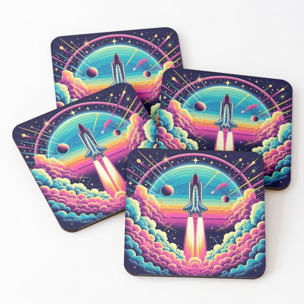 Item preview, Space Shuttle Launch – Retro Cosmic Adventure designed and sold by Dogandesighn.