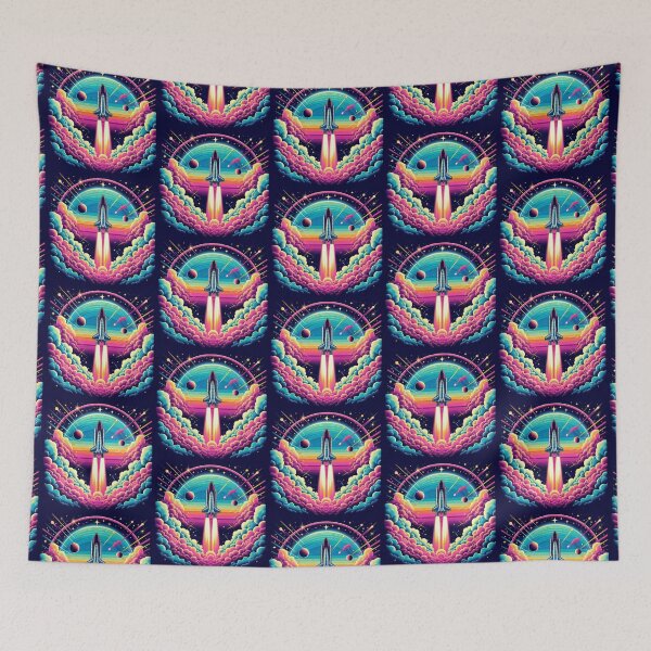 Item preview, Space Shuttle Launch – Retro Cosmic Adventure designed and sold by Dogandesighn.