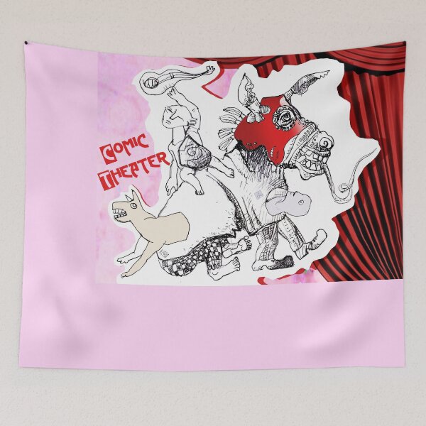 Item preview, Comic Theater With Circus Horse, Clowns, Dog, Singer (Drawing by ACCI)  designed and sold by VanyssaGraphics.