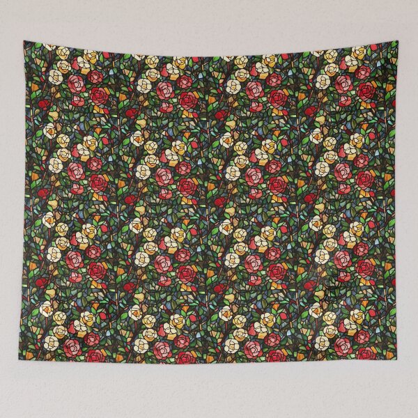 Item preview, Red Rose Pale Vine Stained Glass Photo Texture designed and sold by DigitaICraft.