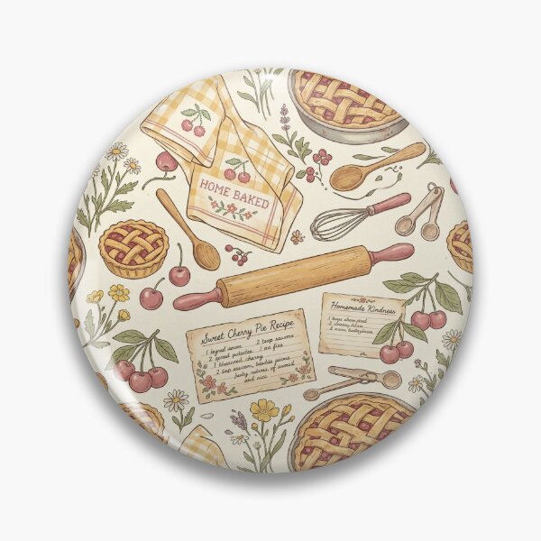 Item preview, Nostalgic Kitchen: Lattice Pie, Cherries & Recipe Cards Print designed and sold by OpenDreamArts.
