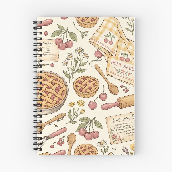 Item preview, Nostalgic Kitchen: Lattice Pie, Cherries & Recipe Cards Print designed and sold by OpenDreamArts.
