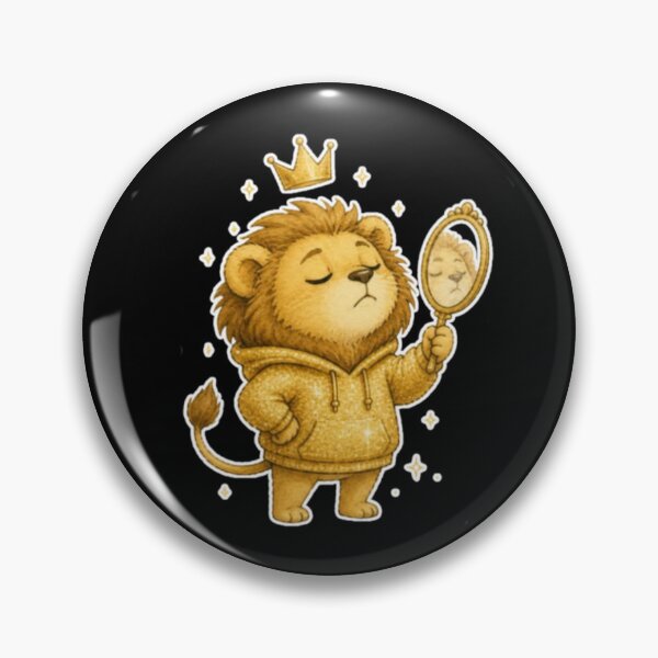 Item preview, Confident Gold Glitter Leo Lion Royal Crown Mirror designed and sold by AMS.
