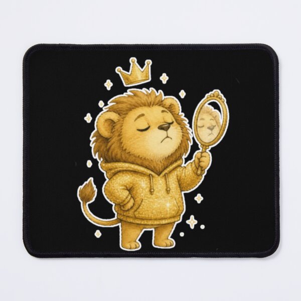 Item preview, Confident Gold Glitter Leo Lion Royal Crown Mirror designed and sold by AMS.