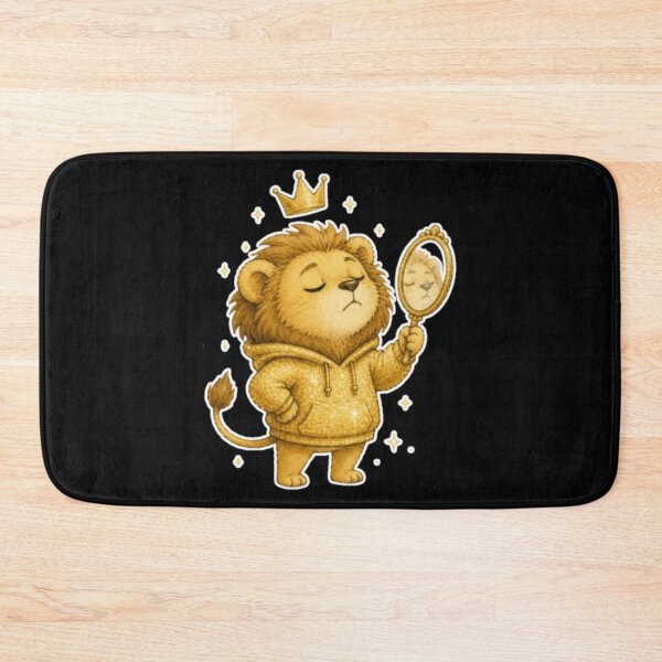 Item preview, Confident Gold Glitter Leo Lion Royal Crown Mirror designed and sold by AMS.