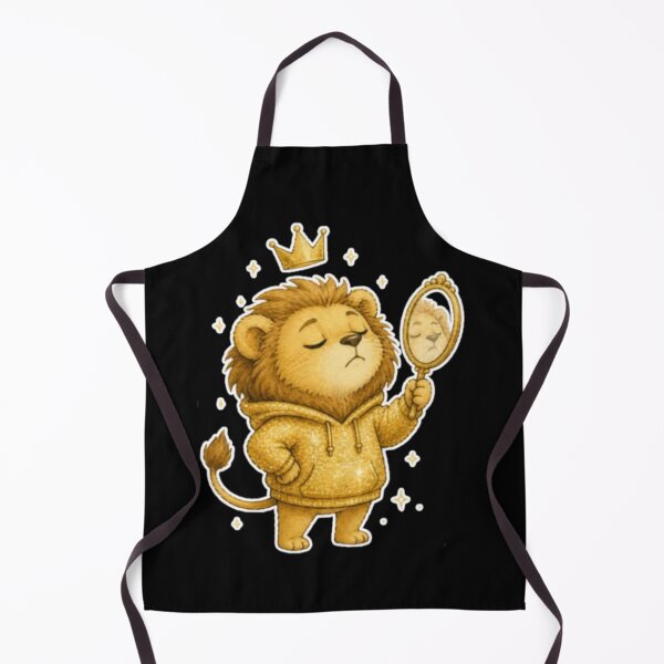 Item preview, Confident Gold Glitter Leo Lion Royal Crown Mirror designed and sold by AMS.