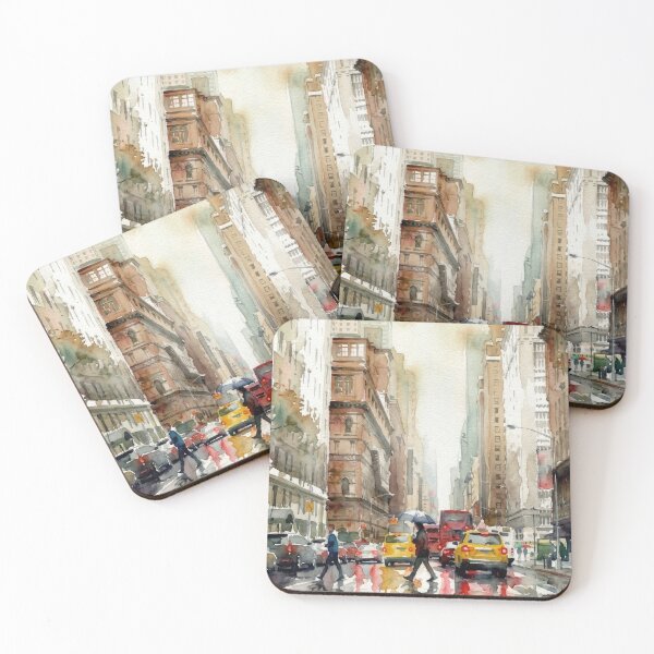 Item preview, New York Rainy Day Watercolor designed and sold by caracatita75.