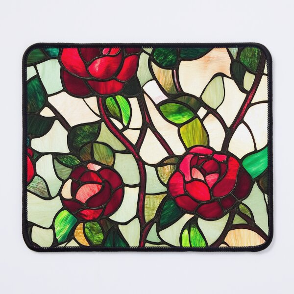 Item preview, Bold Red Rose Closeup Stained Glass Photo Texture designed and sold by DigitaICraft.