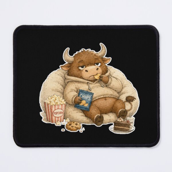 Item preview, Cozy Lazy Taurus Bull Eating Snacks Beanbag Chair designed and sold by AMS.
