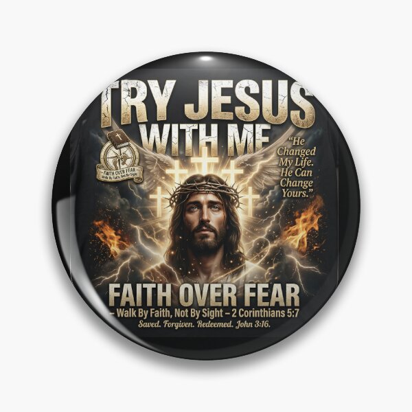 Item preview, TRY JESUS WITH ME” ✝️ Luxury Christian Streetwear | Viral Metallic Faith Design designed and sold by Hype-Loop71.