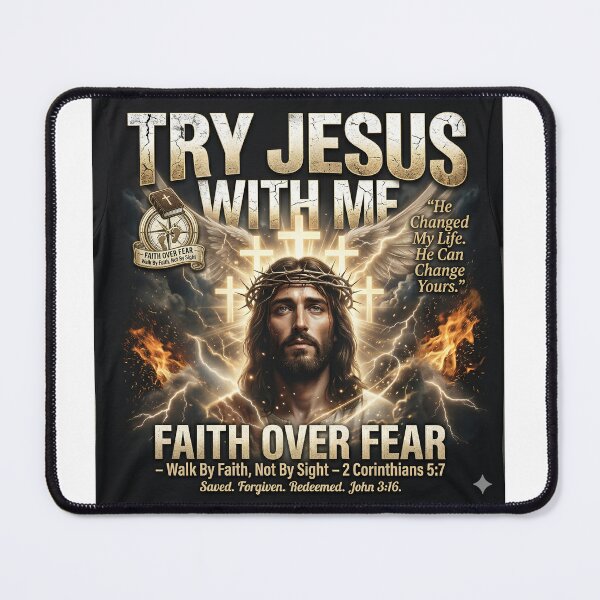 Item preview, TRY JESUS WITH ME” ✝️ Luxury Christian Streetwear | Viral Metallic Faith Design designed and sold by Hype-Loop71.