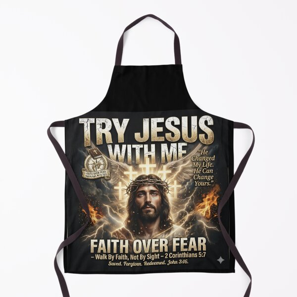 Item preview, TRY JESUS WITH ME” ✝️ Luxury Christian Streetwear | Viral Metallic Faith Design designed and sold by Hype-Loop71.