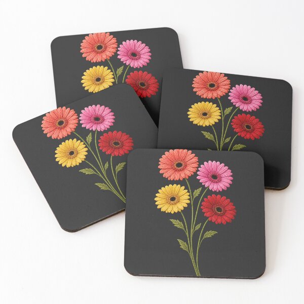 Item preview, Colorful Gerbera Daisies Embroidery designed and sold by ColorSplash123.