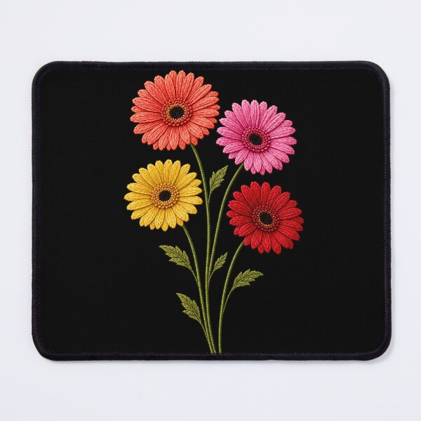 Item preview, Colorful Gerbera Daisies Embroidery designed and sold by ColorSplash123.