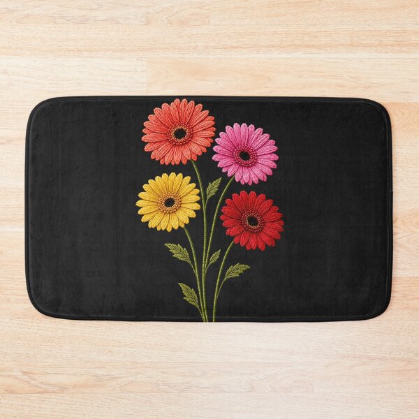 Item preview, Colorful Gerbera Daisies Embroidery designed and sold by ColorSplash123.