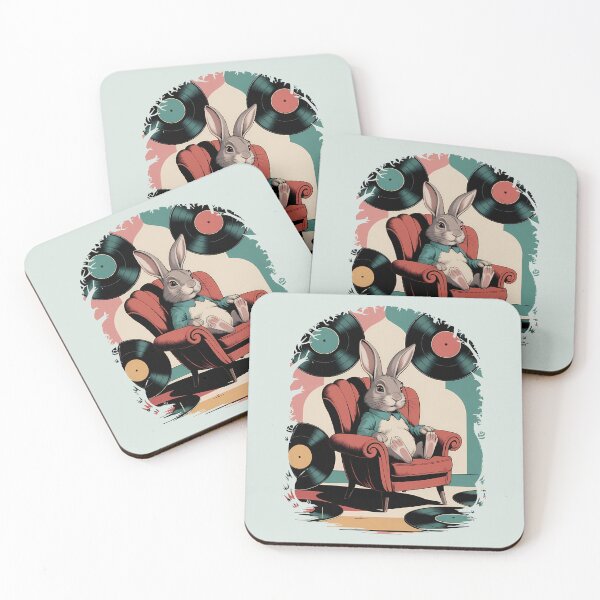 Item preview, Retro Bunny DJ – Vintage Vinyl Music Chill    designed and sold by Art-Arcade6.