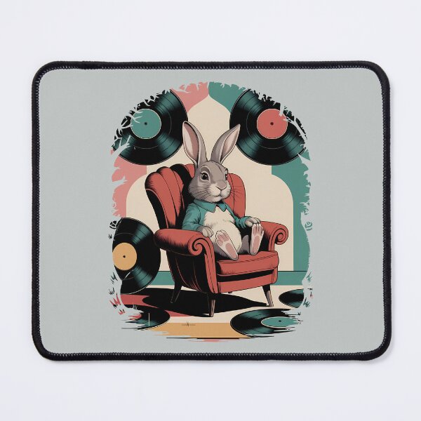Item preview, Retro Bunny DJ – Vintage Vinyl Music Chill designed and sold by Art-Arcade6.