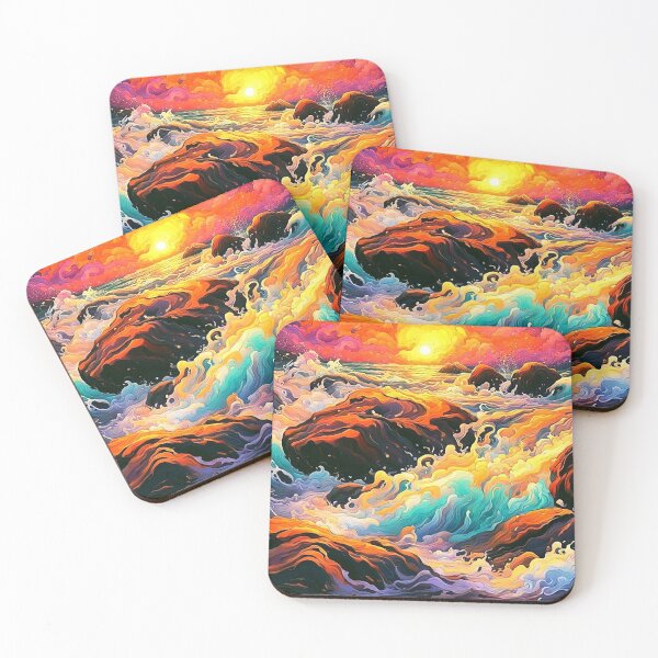 Item preview, Crashing waves at sunset designed and sold by George Hutton Hunter.