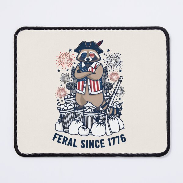 Item preview, Feral Since 1776 Raccoon Shirt – Funny Patriotic American Trash Panda T-shirt designed and sold by ZyxDes.