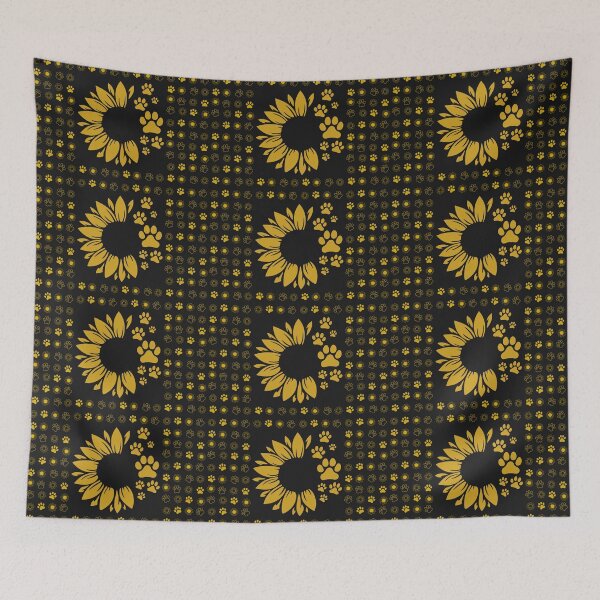Item preview, Golden Sunflower Paw Print Pet Memorial designed and sold by Corvoria.
