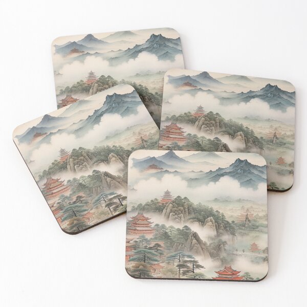 Item preview, Pagodas in the mountains of Japan designed and sold by DaisukiTokyo.