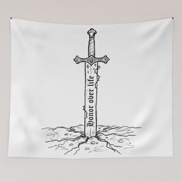 Item preview, Knightly Sword Oath - Dark Medieval Art designed and sold by bapupa.