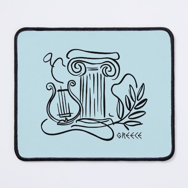Item preview, Minimalist Greece Abstract Swirls - Black Line Art Silhouette designed and sold by angelisart.