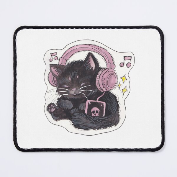 Item preview, Music Kitty — Cute Hand Drawn Gothic Cat Art designed and sold by Darkfully-Done.