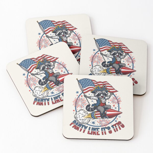 Item preview, Party Like It's 1776 Raccoon Shirt – Funny Patriotic Independence Day T-shirt designed and sold by ZyxDes.