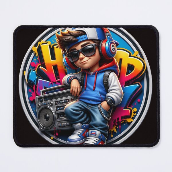Item preview, Retro Hip Hop Boy - Urban Graffiti Boombox Art designed and sold by AgnesB77.