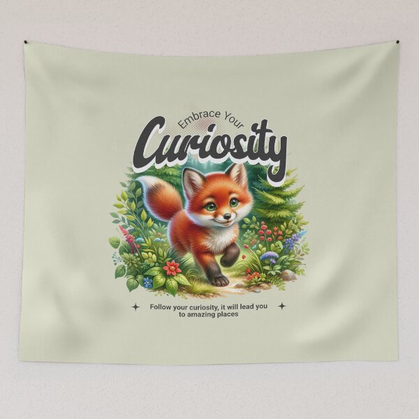 Item preview, Embrace Your Curiosity – Little Fox Explorer designed and sold by AngryToro.